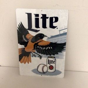 Baltimore Orioles MLB miller lite beer display sign